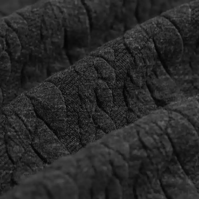 Gerippter Stoff Zopfmuster marineblau meliert Top-Seller