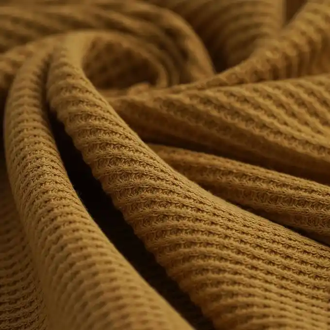Waffelfrottee Baumwolle Polyester karamell Sichere Zahlung