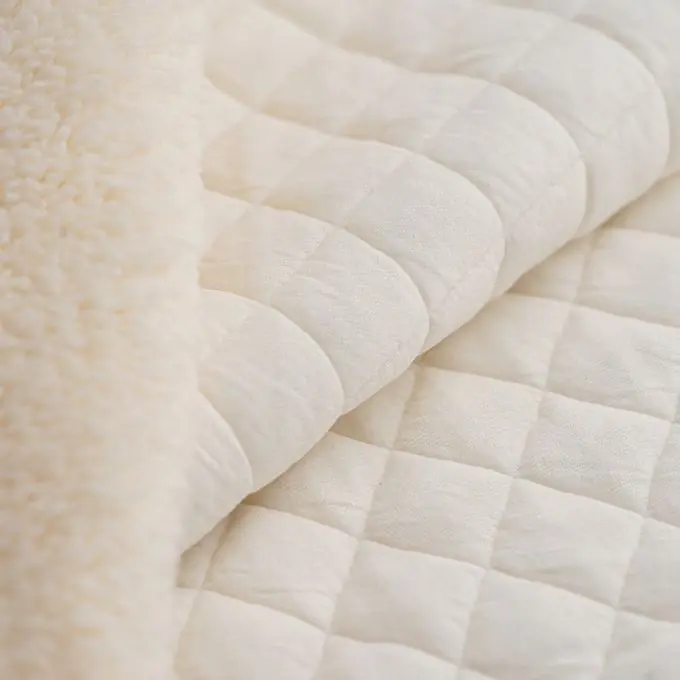 Neuheit Steppstoff Jersey Fleece écru meliert