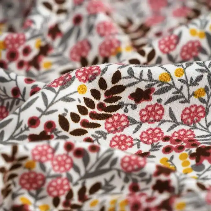 Hochwertig Jersey Stretch Blätter grau rosa