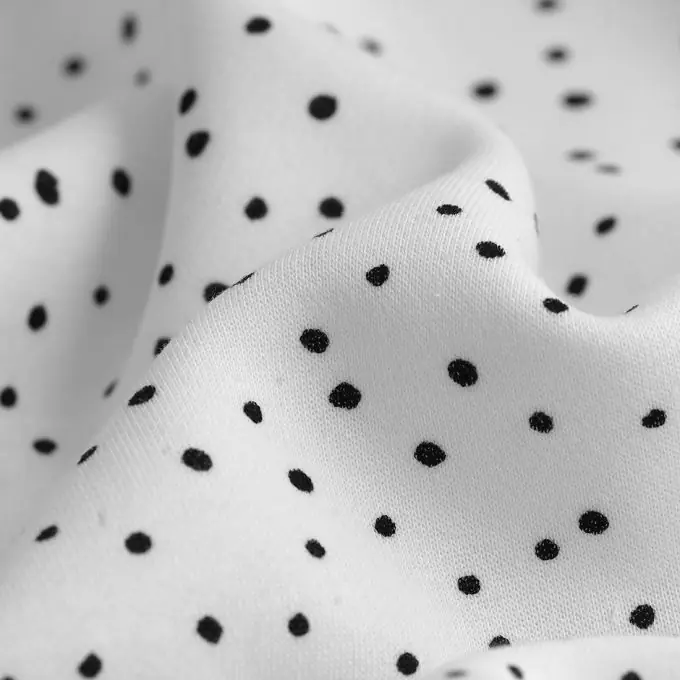 Wochenendangebot Sweatshirtstoff Punkte schwarz-weiß