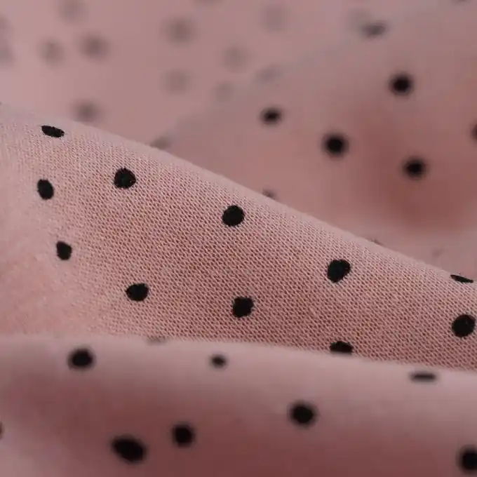 Sweatshirtstoff Punkte schwarz- rosa Neu Im Sortiment