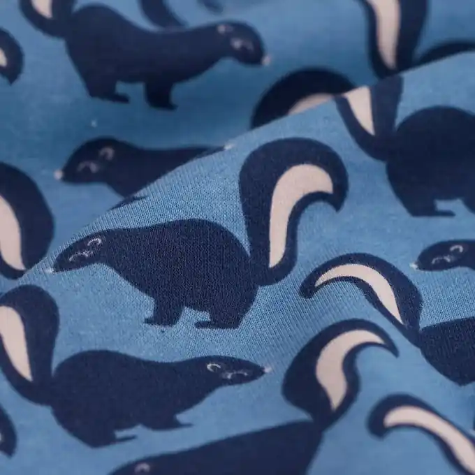 Sweatshirtstoff Stinktier blau Super-Preis