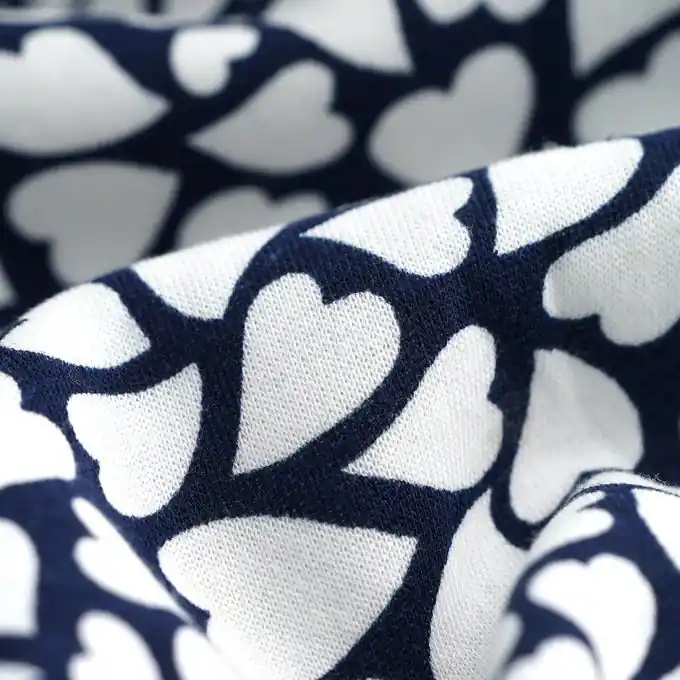 Fleece-Stoff Herzen marineblau Markenprodukt