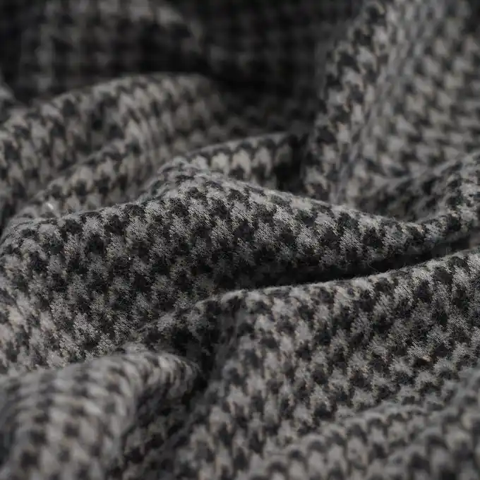 Wollstoff Mantel Baumwolle grau beige Wochenendangebot