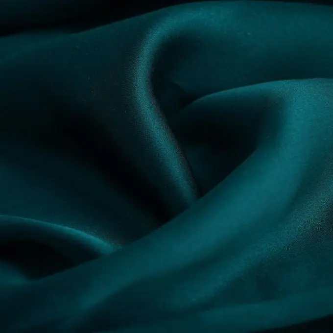 Satin Seide einfarbig Entenblau Heißes Angebot