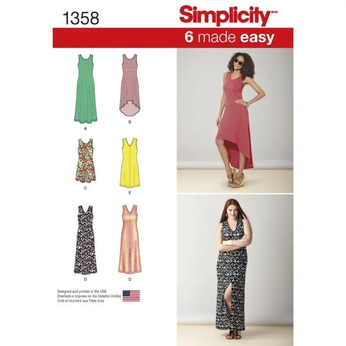Schnittmuster Simplicity 1358.a – Kleid Jersey Eng/Fr Original