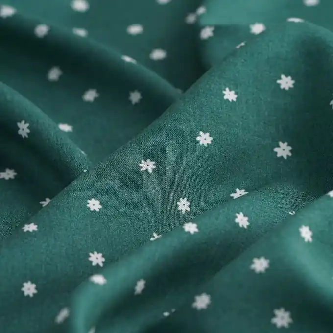 Viskose-Popeline Blümchen grün Top-Angebot