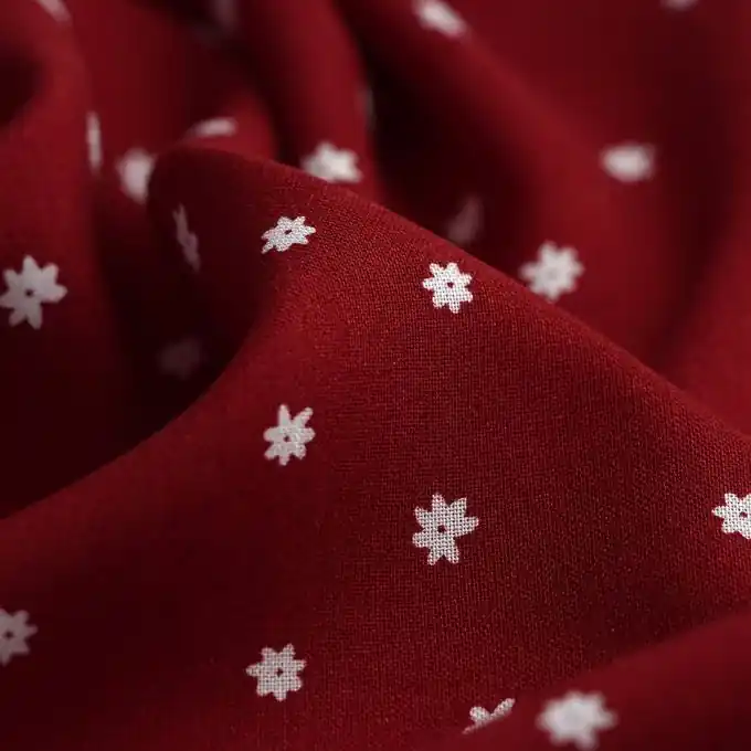 Viskose-Popeline Blümchen himbeerfarben Highlight