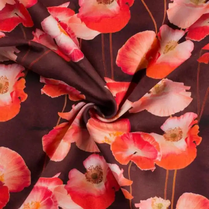 Preis Gesenkt Jersey Baumwolle Mohn braun