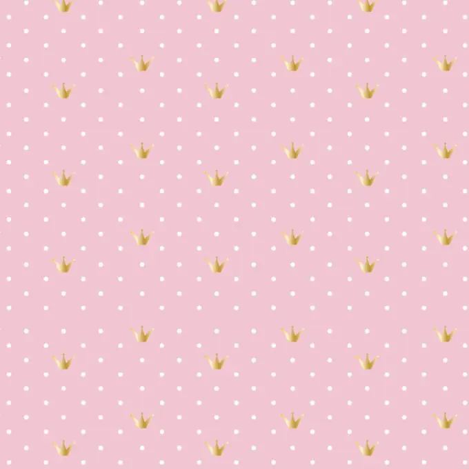 Garantierte Lieferung Jersey Baumwolle Kronen Punkte Weiß/Rosa