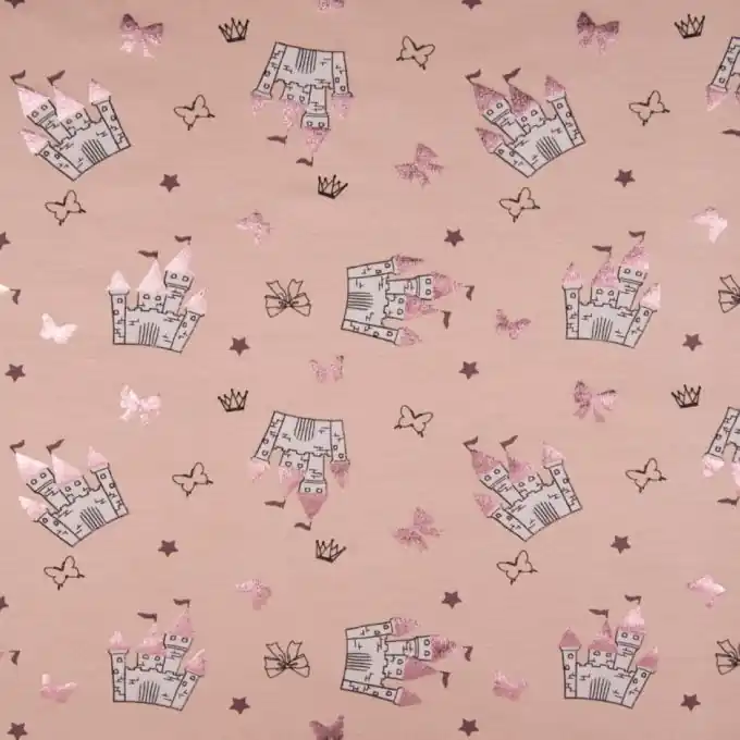 Großhandel Baumwolljersey Schlösser Blassrosa