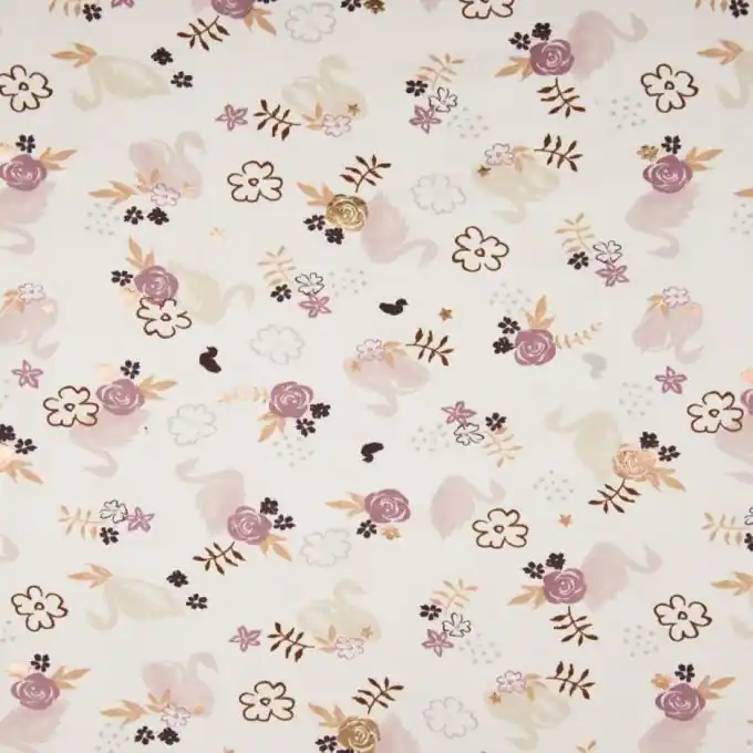 Baumwolljersey Schwäne Weiß Sonderangebot