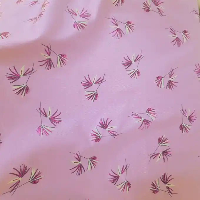 Heute Kaufen Baumwolljersey Palmenblätter Flieder