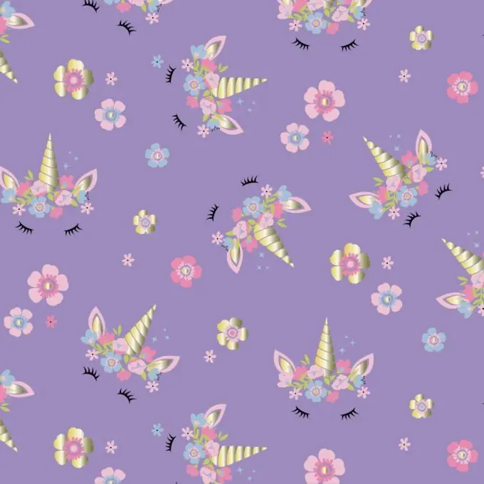 Baumwolljersey Einhörner Flieder Preiswert