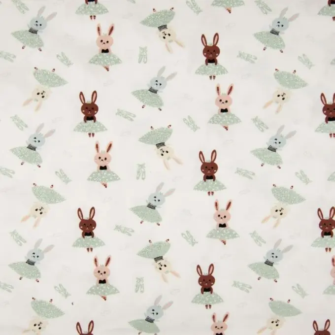 Neue Ware Baumwolljersey Glitzer Hasen Weiß