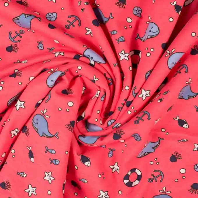 Mengenrabatt Jersey Baumwolle Walmotive Koralle