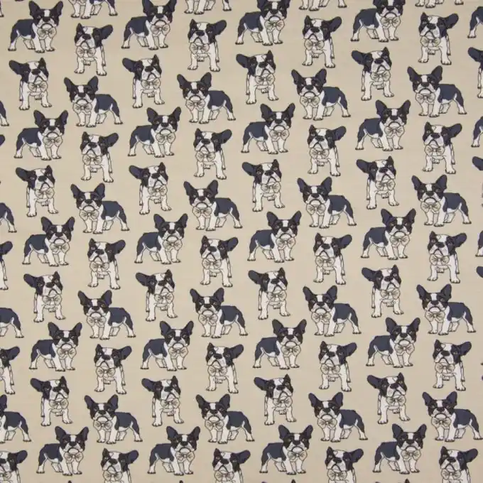 Baumwolljersey kleine Hunden Beige Großhandel