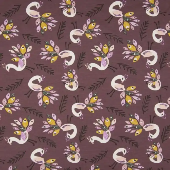 Begrenztes Angebot Jersey Baumwolle Pfau Pflaume