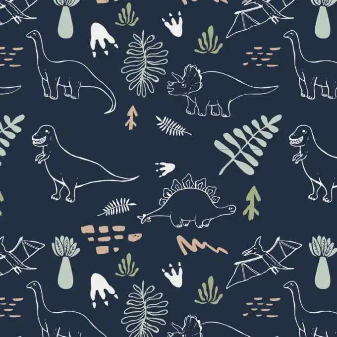 Kracherpreis Jersey Baumwolle Dinos Marineblau