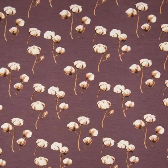 Begrenztes Angebot Jersey Baumwolle Blumen Weinrot