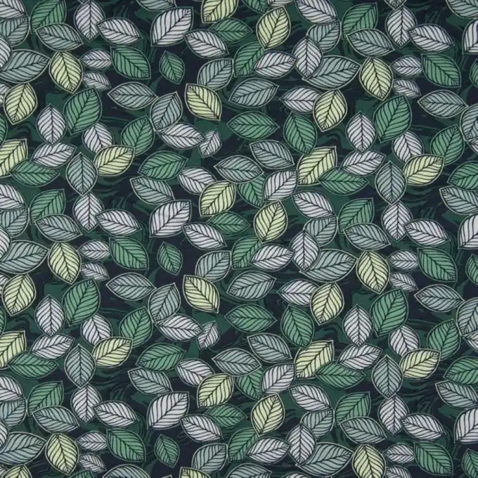 Baumwolljersey Blätter Grün Neue Kollektion