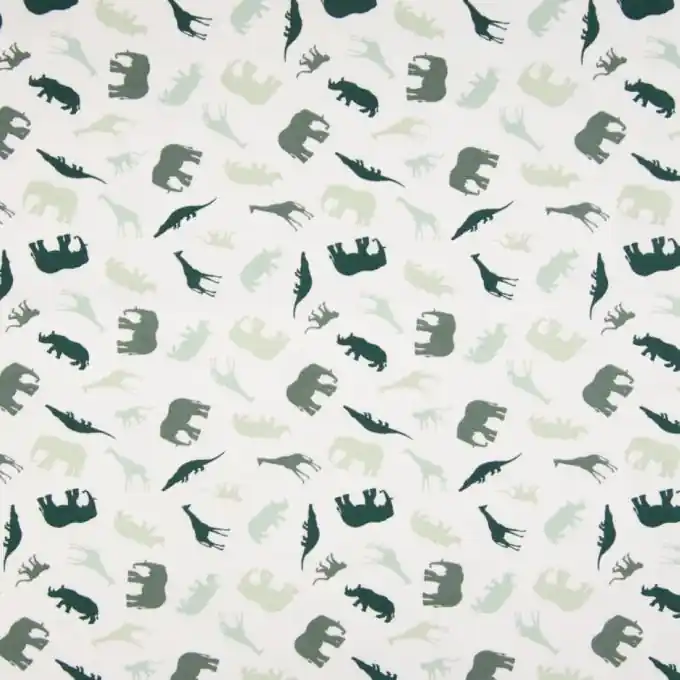 Baumwolljersey Savannetiere Weiß Kracherpreis