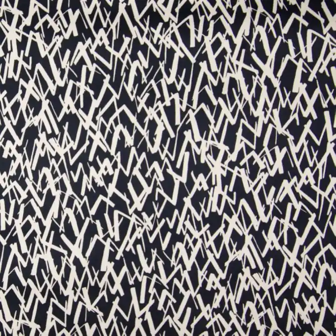 Baumwollsatin Striche Marineblau/Weiß Finale Aktion