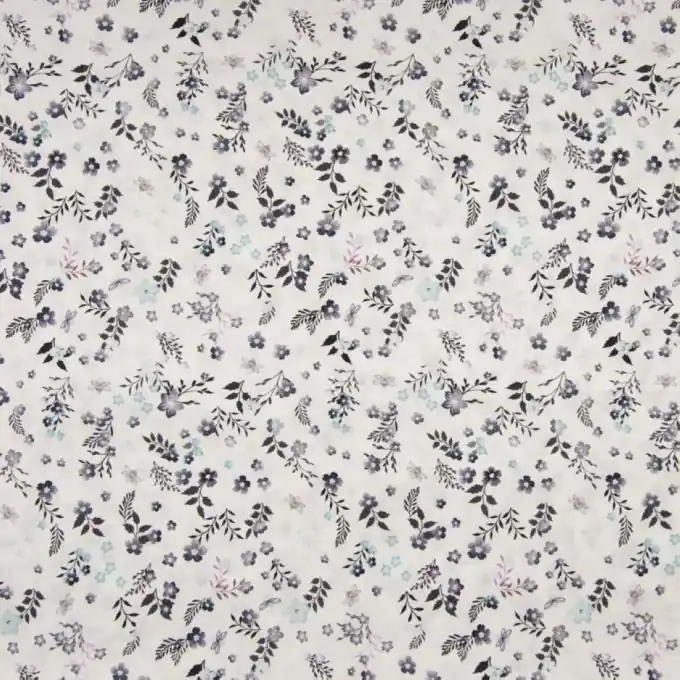 Bestseller Batist Blumen Flieder/Ecru