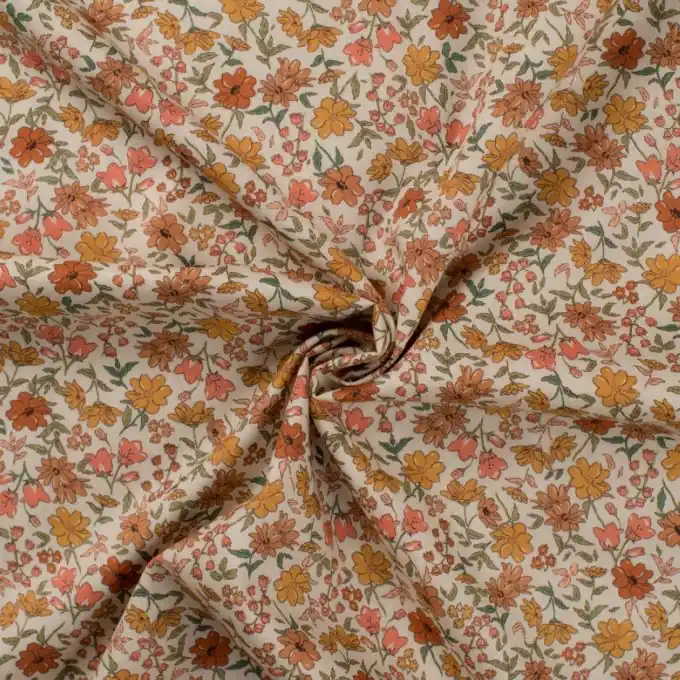 Batist Blumen Orange/Rot Top-Preis