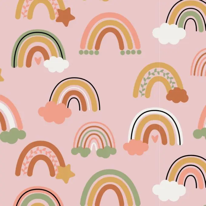 Sale French Terry Regenbögen Rosa
