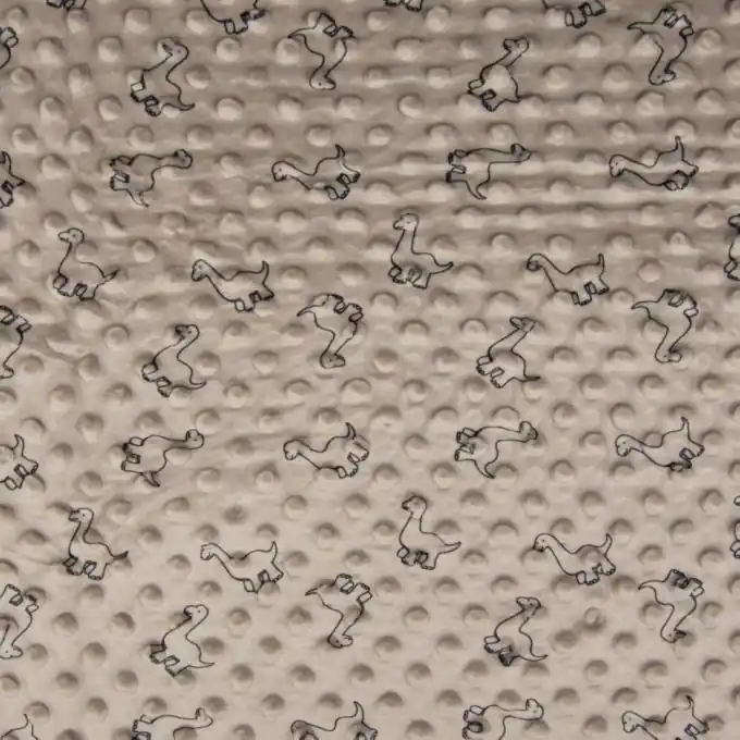 Markenprodukt Fleece Minky kleine Dinos Hellbraun