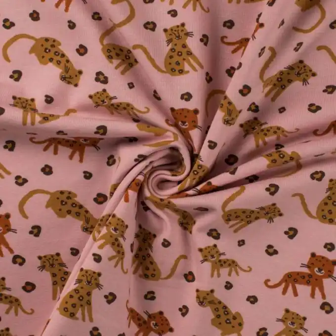 Jersey Bio Baumwolle kleine Panther Rosa Billig