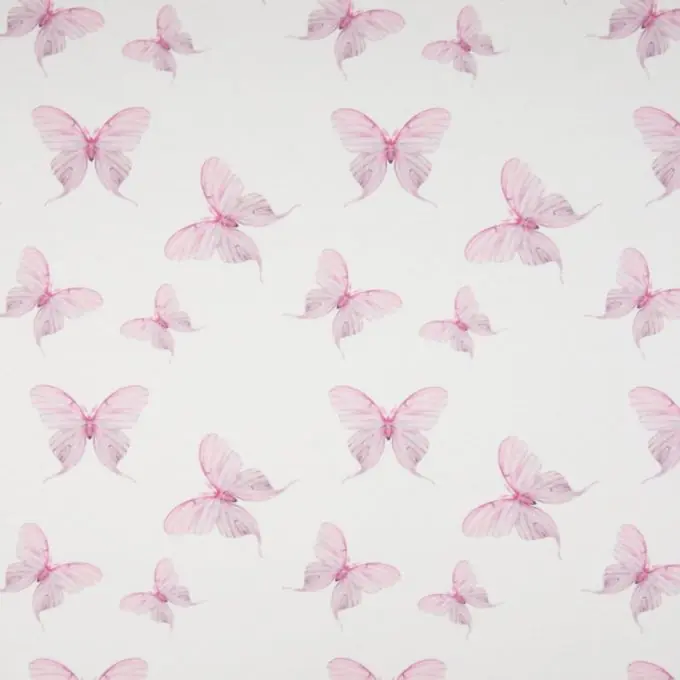 Versand Am Gleichen Tag Jersey Bio-Baumwolle Schmetterlinge Fuschia/Weiß