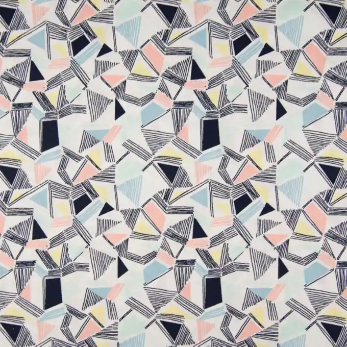 Jetzt Zugreifen Popeline Bio-Baumwolle Dreiecke Bunt