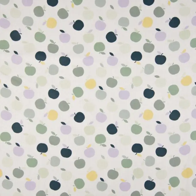 Top-Seller Popeline Bio Baumwolle Äpfel Flieder/Khaki/Gelb