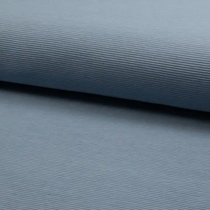 Solange Der Vorrat Reicht Jersey gerippt Ottoman uni Blau