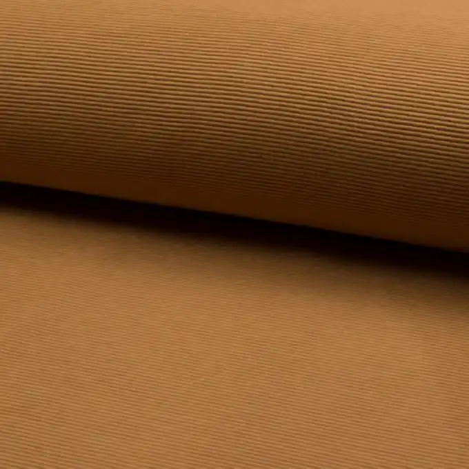 Billig Jersey gerippt Ottoman uni Karamell