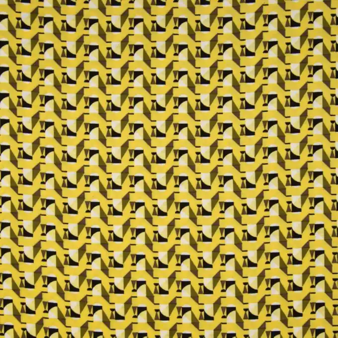 Begrenztes Angebot Popeline Viskose Retro Gelb