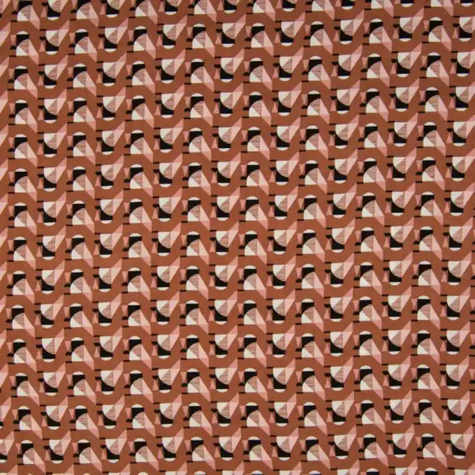 Popeline Viskose Retro Terrakotta Neu