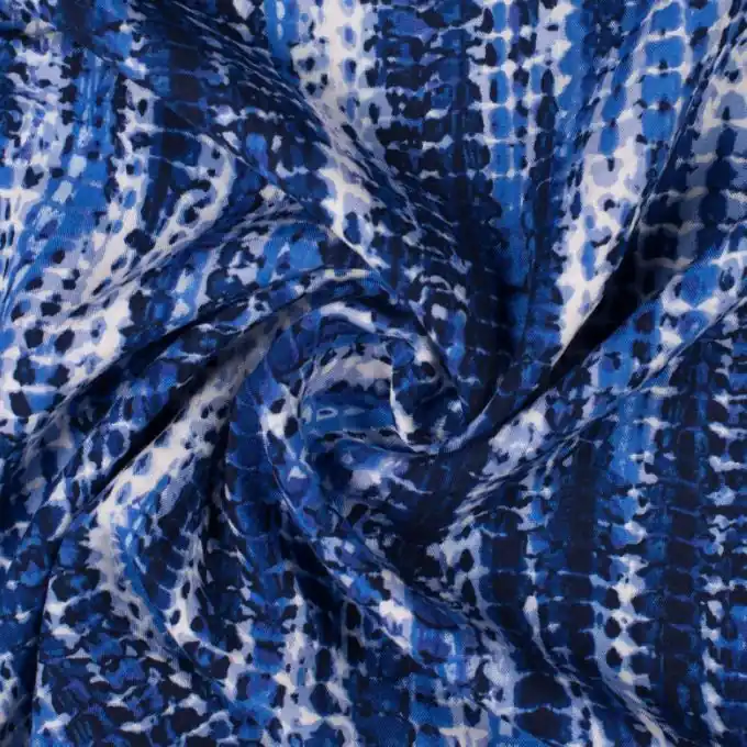 Knallerangebot Popeline Viskose Kroko Blau