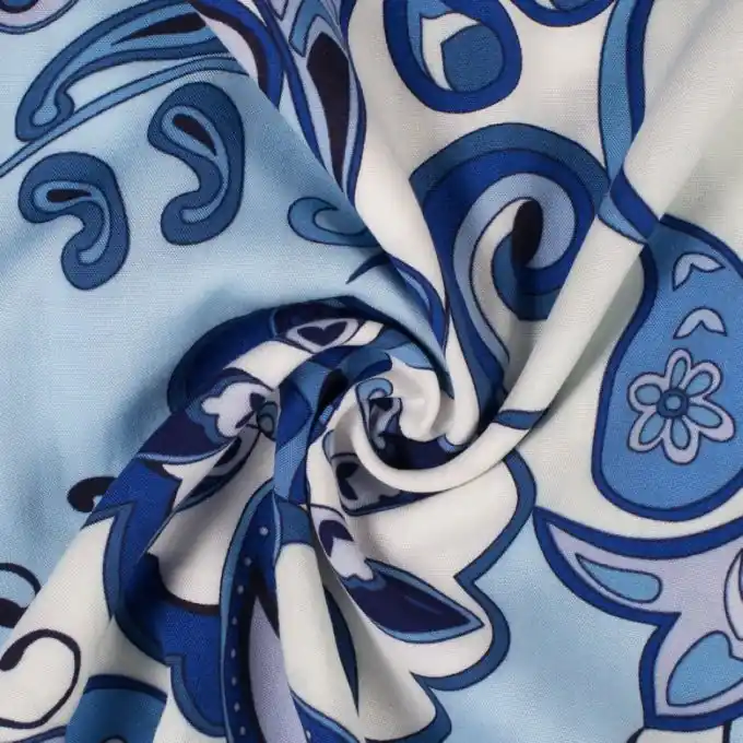 Popeline Viskose Pucci Blau Mega-Angebot