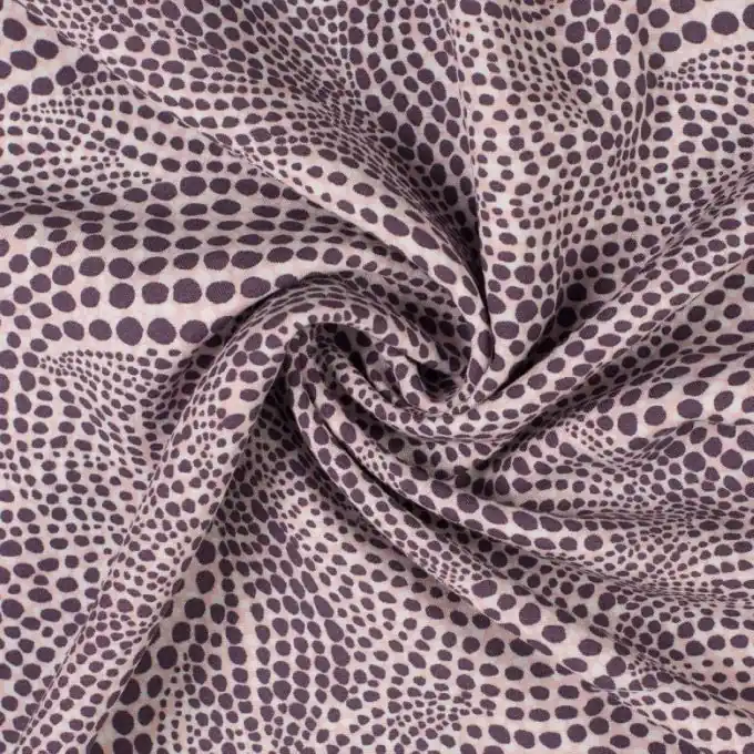 Neue Kollektion Popeline Viskose Perlen Schwarz/Hellrosa