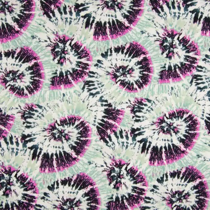 Stoff Viskose Tie and Dye Türkis Versand Am Gleichen Tag