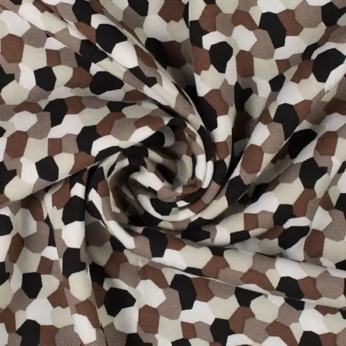 Versand Am Gleichen Tag Popeline Viskose Farbflecken Beige/Taupe/Braun