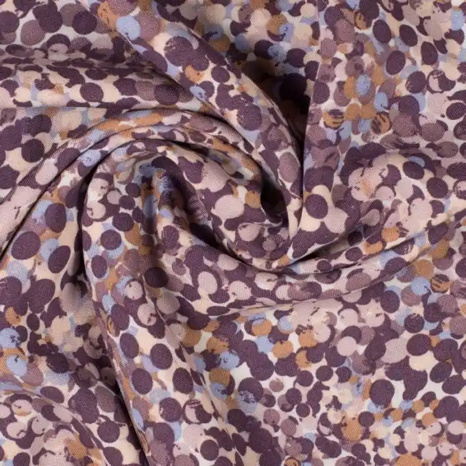 Popeline Viskose Punkteregen Malve Handgefertigt