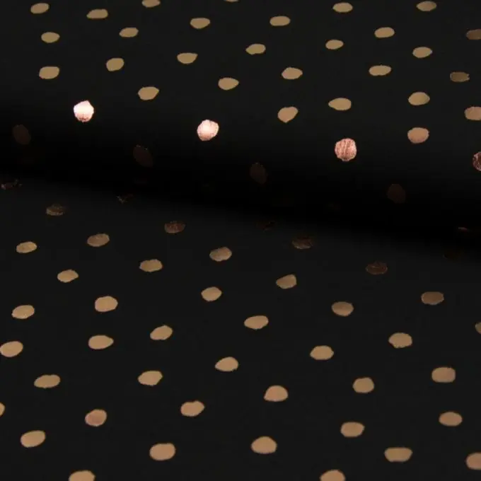 Popeline Viskosestoff Schwarz mit Folienpunkten 145cm Limited Edition