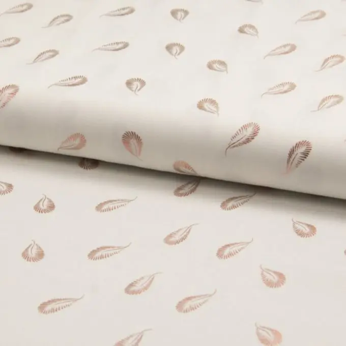 Gratis Versand Viskose-Popeline Foil-Feder Ecru 145cm