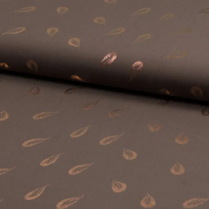 Direktkauf Popeline Viskosestoff Braun Federdruck 145cm Breite