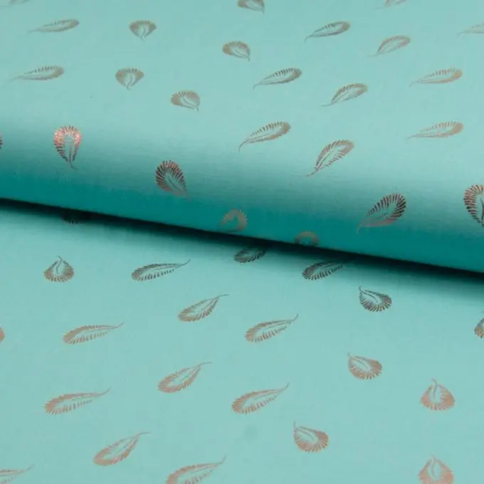 Popeline Viskose Federn Türkis Exklusiv